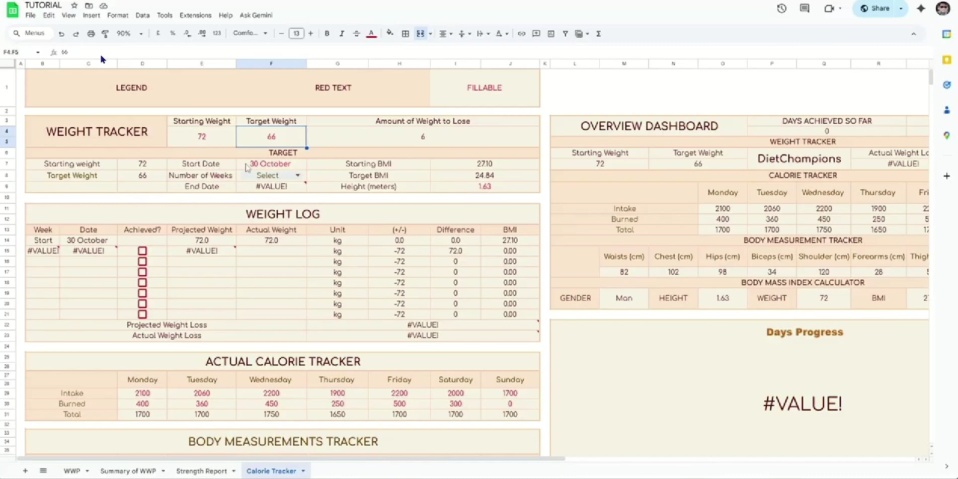 Weight Tracker (Excel Edition)